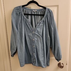 GAP Light Blue Denim Blouse